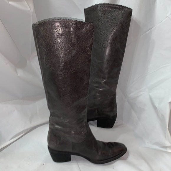 FRANCO Sarto Gray Ponzi Heeled Boot With Perforated Design Size 8M - Picture 8 of 15